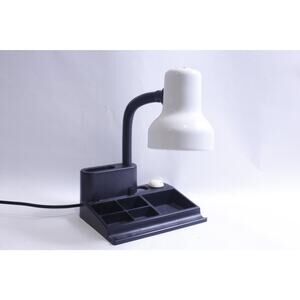 Vintage, Gooseneck, Desk Organizer, White and Black Memphis Style Lamp